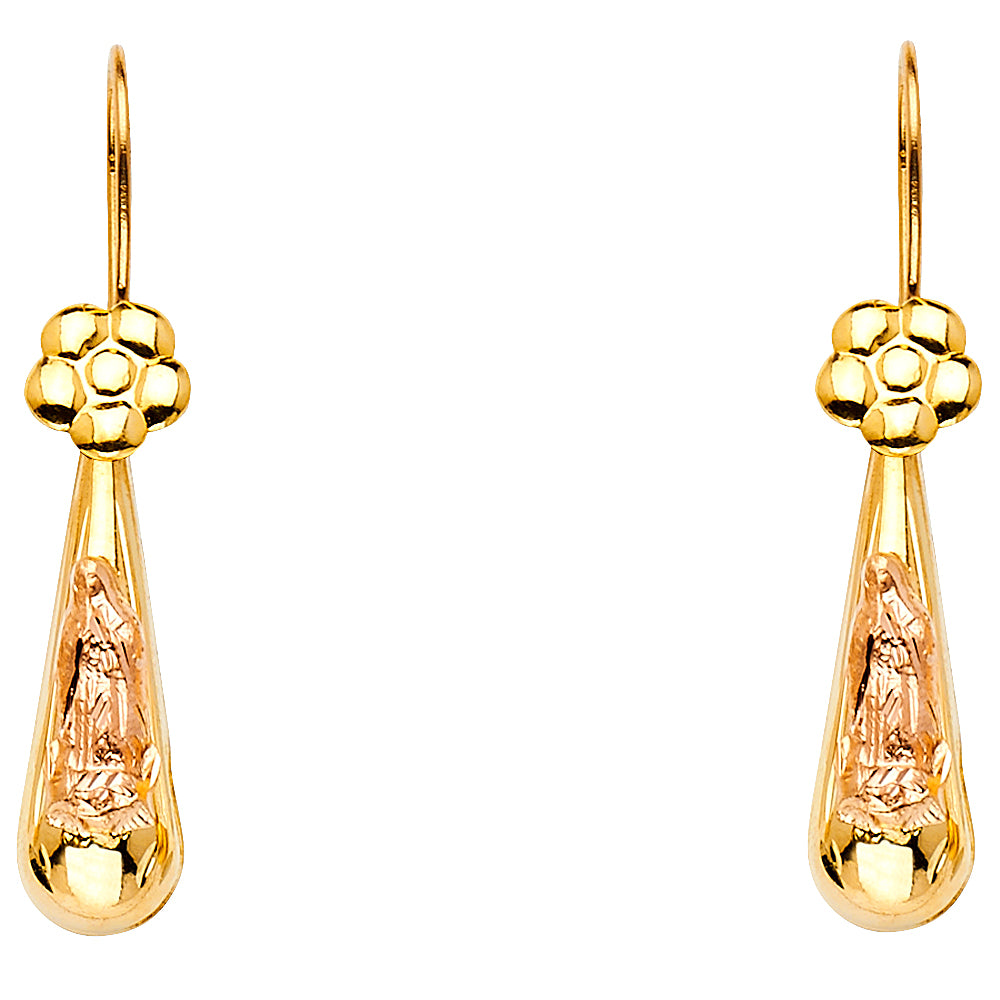 Hollow Fancy Earrings - 14K Gold - ER875