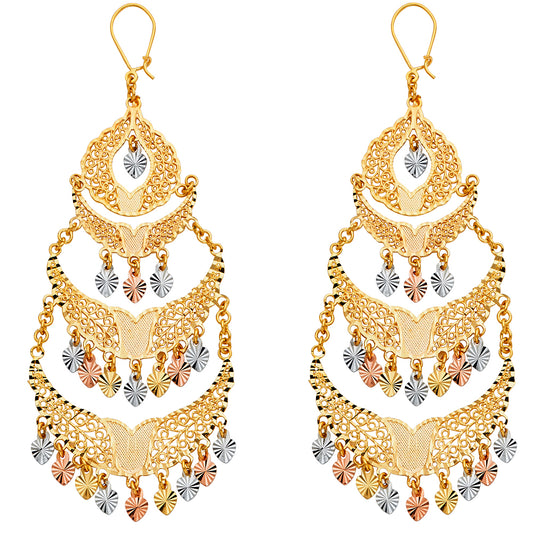 Chandelier Earrings - 14K Gold - ER879