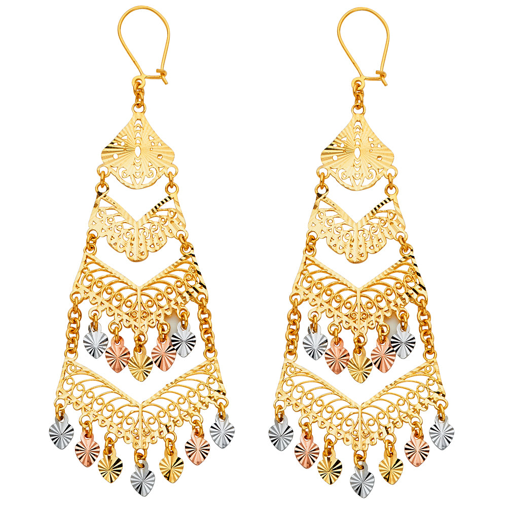 Chandelier Earrings - 14K Gold - ER880