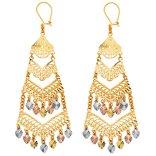 Chandelier Earrings - 14K Gold - ER880