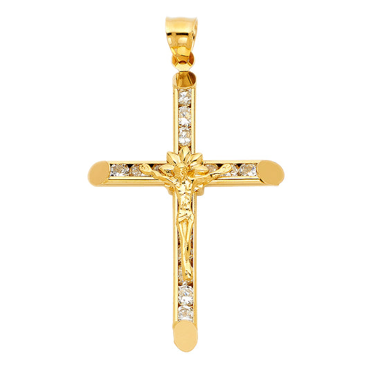 CZ Cross Pendants - 14K GOLD - PT1049