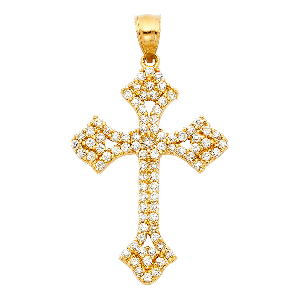 CZ Cross Pendants - 14K GOLD - PT1050
