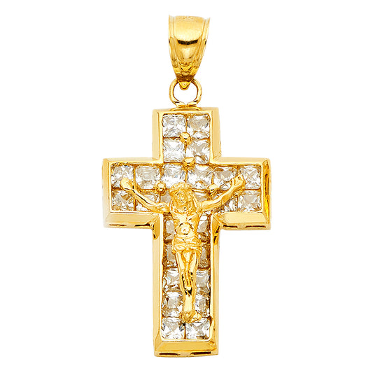 CZ Cross Pendants - 14K GOLD - PT1052