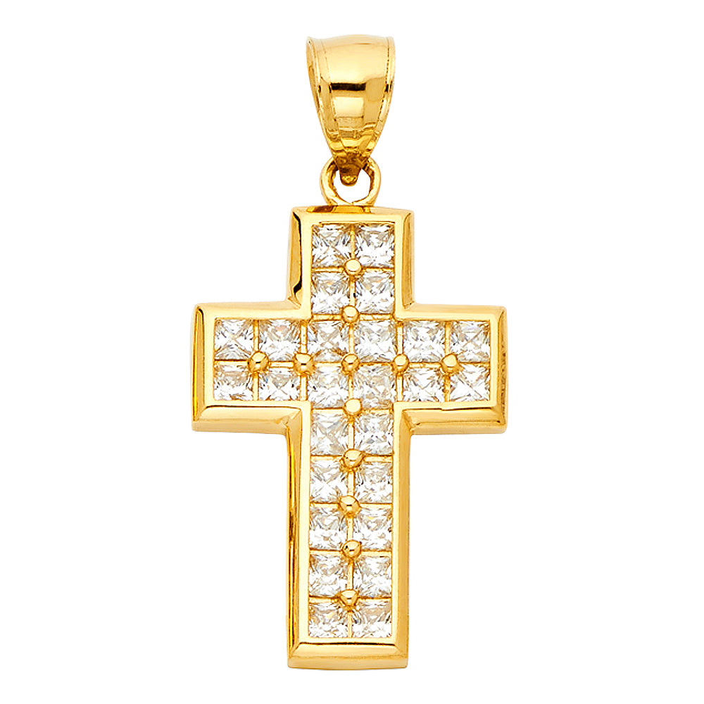 CZ Cross Pendants - 14K GOLD - PT1053