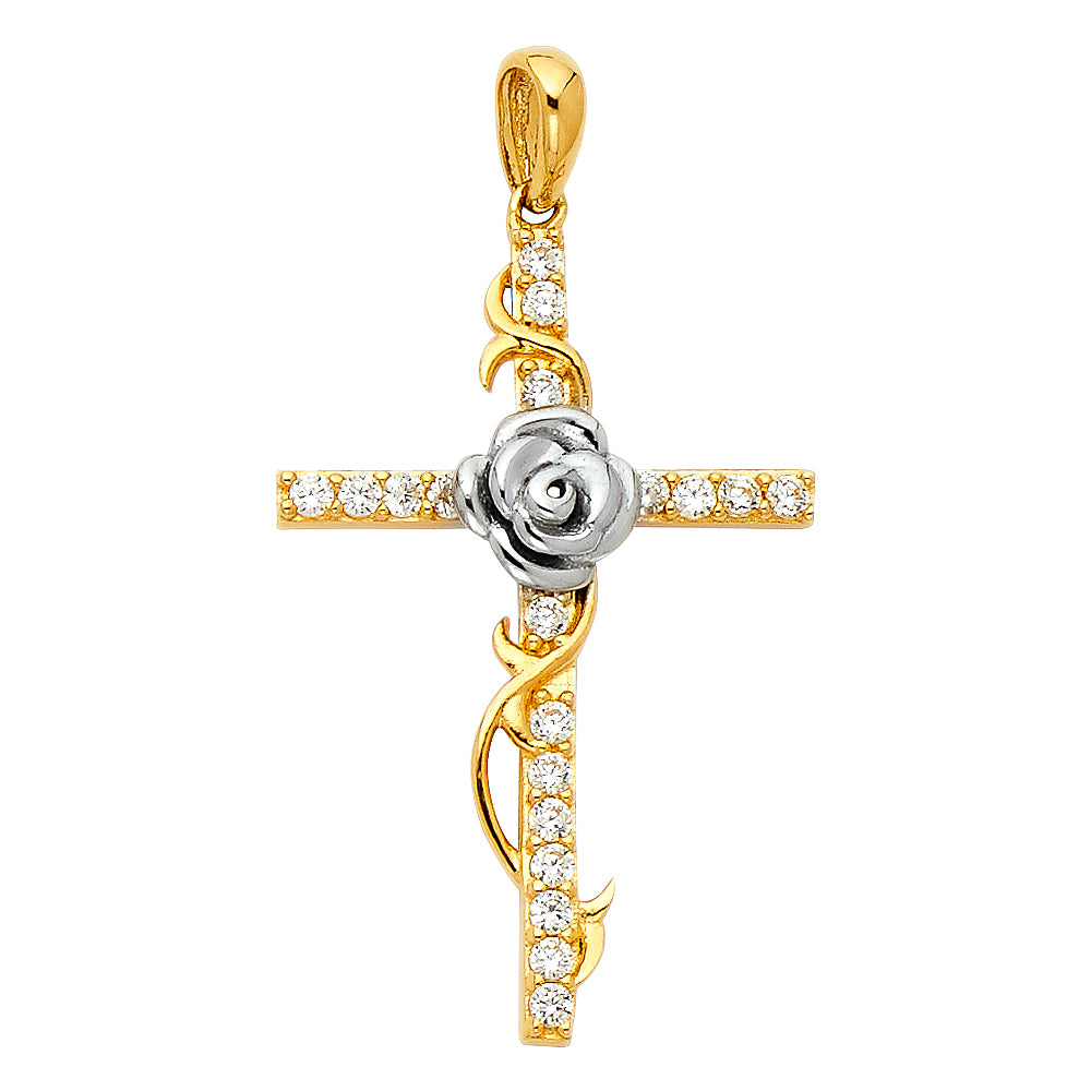 CZ Cross Pendants - 14K GOLD - PT1056