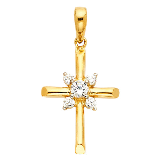 CZ Cross Pendants - 14K GOLD - PT1057
