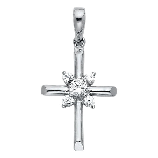 CZ Cross Pendants - 14K GOLD - PT1058