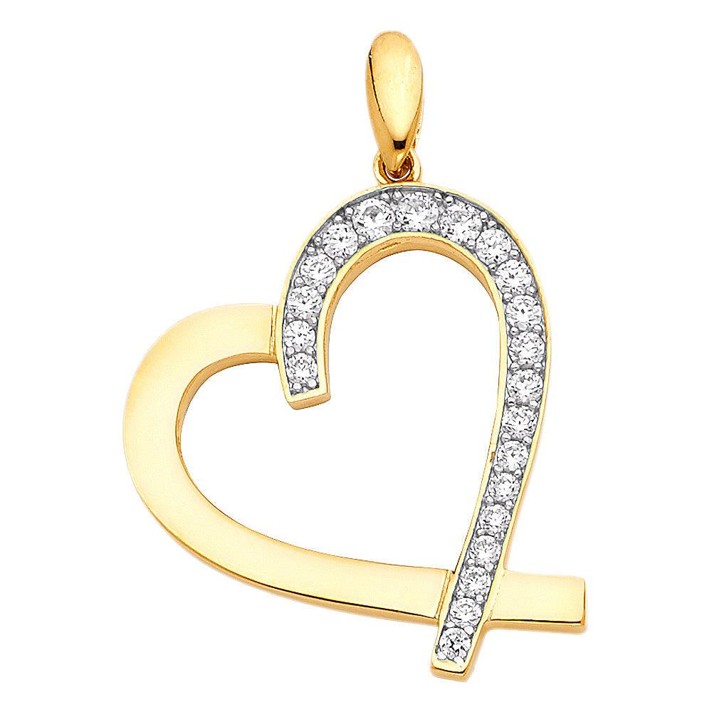 Assorted CZ Heart Pendants - 14K GOLD - PT1770