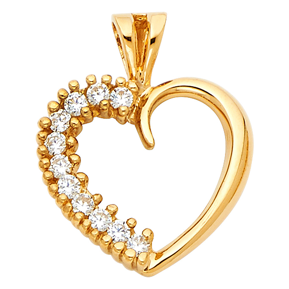 Assorted CZ Heart Pendants - 14K GOLD - PT1772