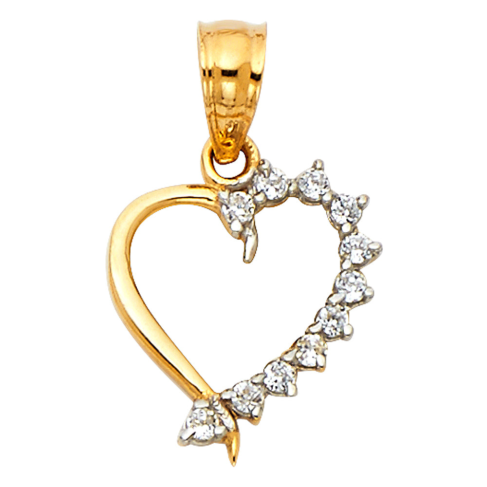 Assorted CZ Heart Pendants - 14K GOLD - PT1779