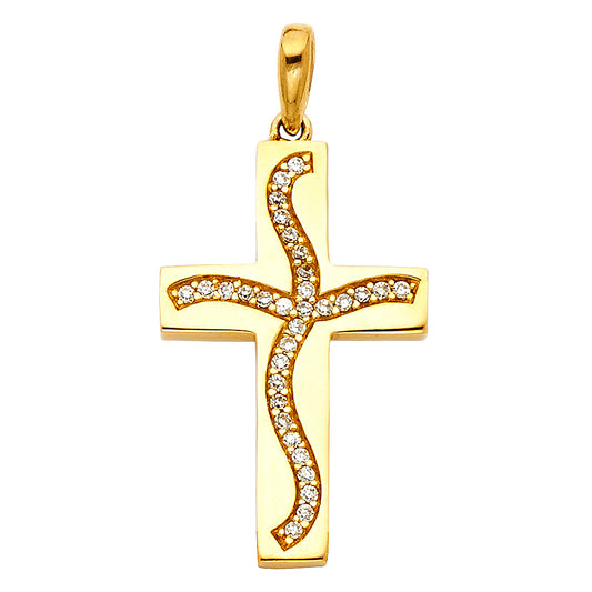 CZ Cross Pendants - 14K GOLD - PT528