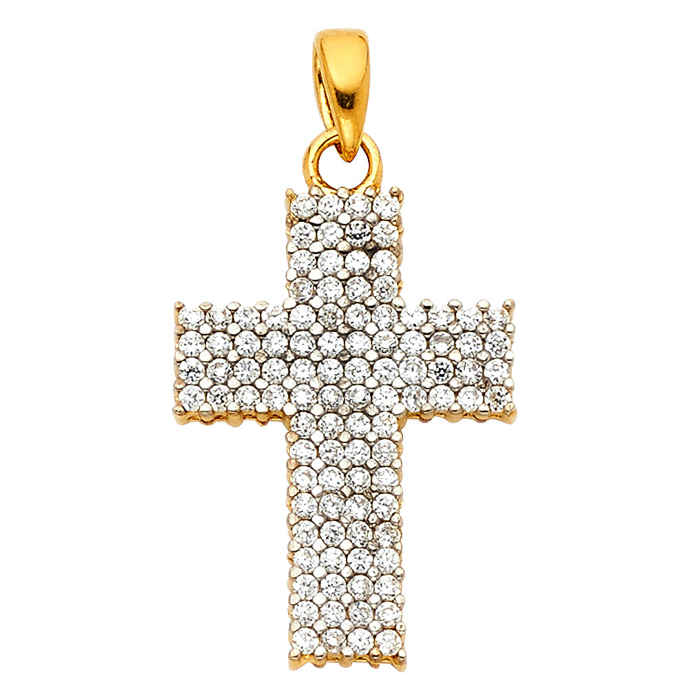 CZ Cross Pendants - 14K GOLD - PT529