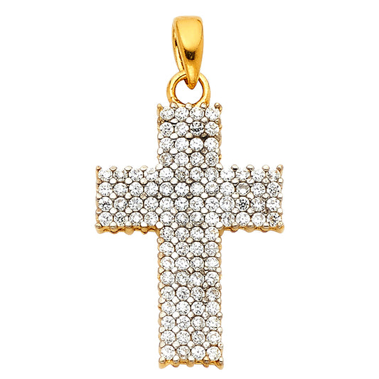 CZ Cross Pendants - 14K GOLD - PT529