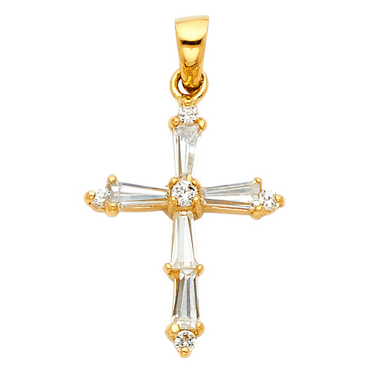 CZ Cross Pendants - 14K GOLD - PT538