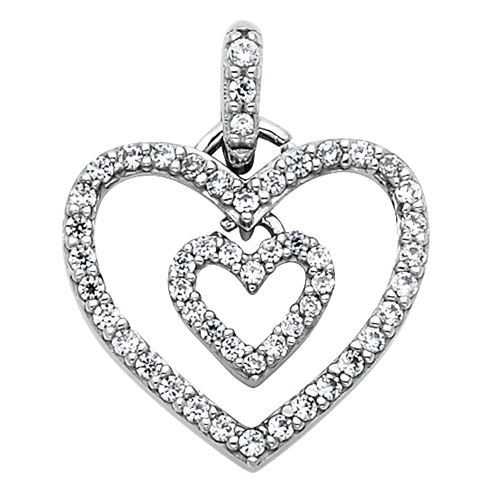 Assorted CZ Heart Pendants - 14K GOLD - PT563