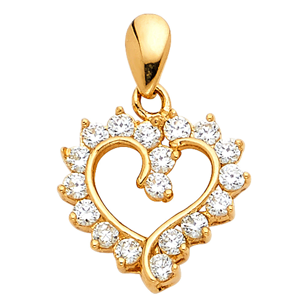 Assorted CZ Heart Pendants - 14K GOLD - PT579