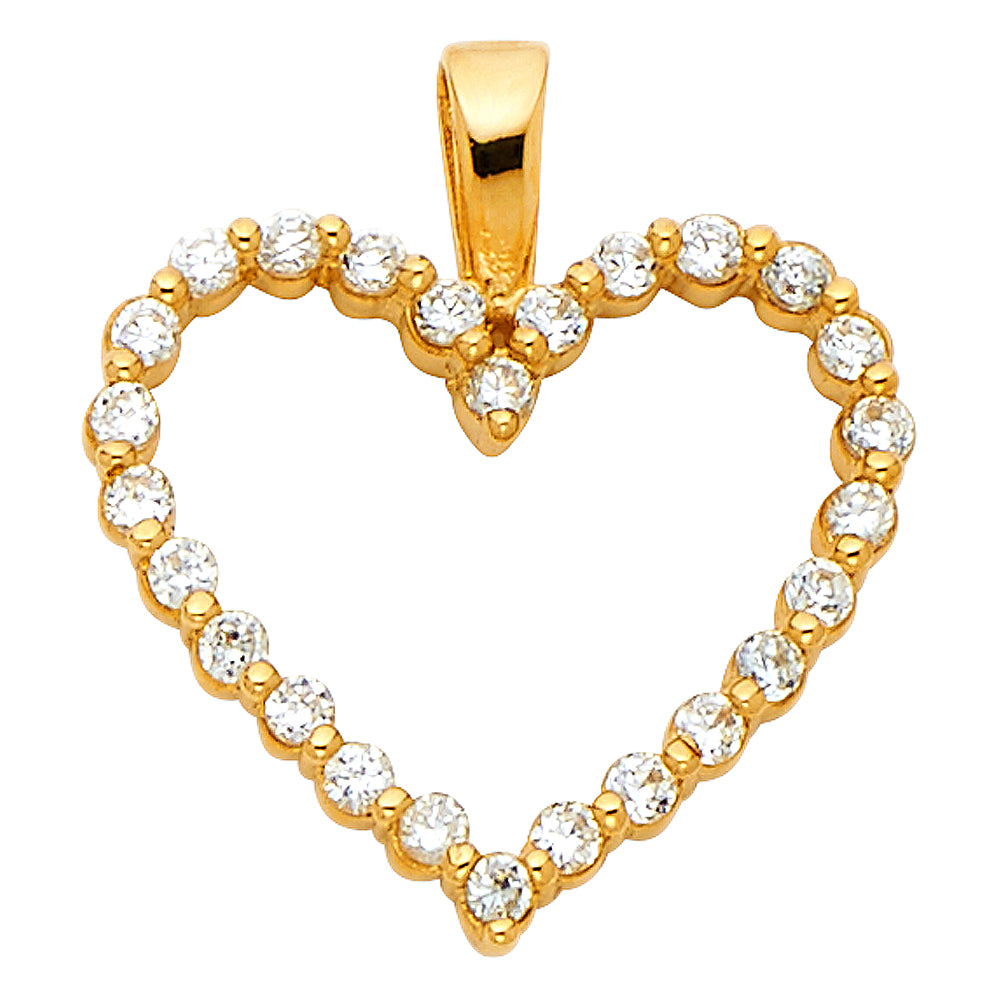 Assorted CZ Heart Pendants - 14K GOLD - PT580