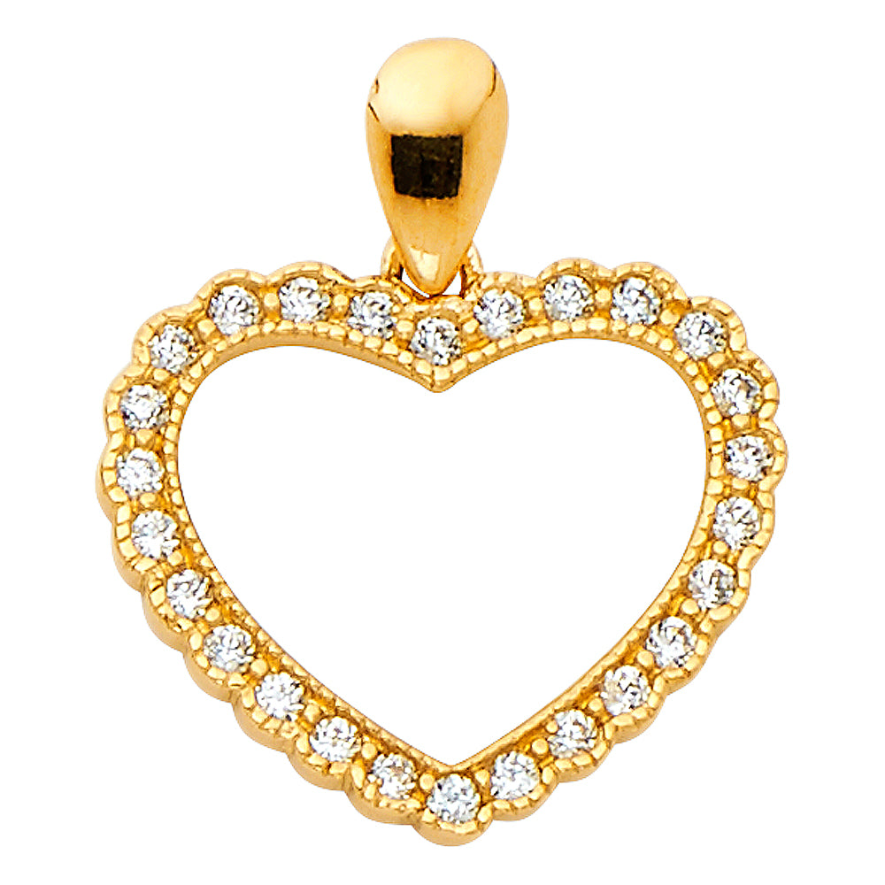 Assorted CZ Heart Pendants - 14K GOLD - PT581