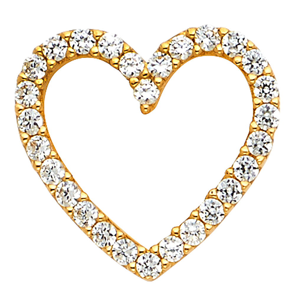 Assorted CZ Heart Pendants - 14K GOLD - PT582