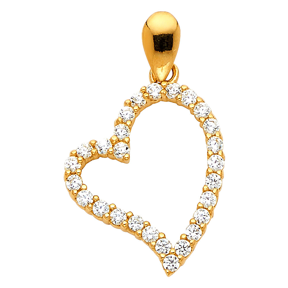 Assorted CZ Heart Pendants - 14K GOLD - PT583