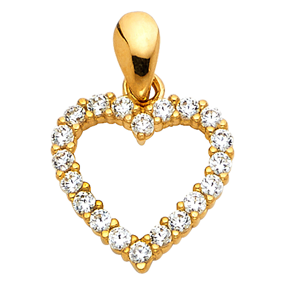 Assorted CZ Heart Pendants - 14K GOLD - PT585