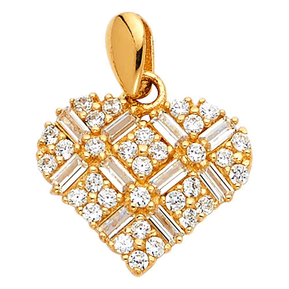 Assorted CZ Heart Pendants - 14K GOLD - PT590