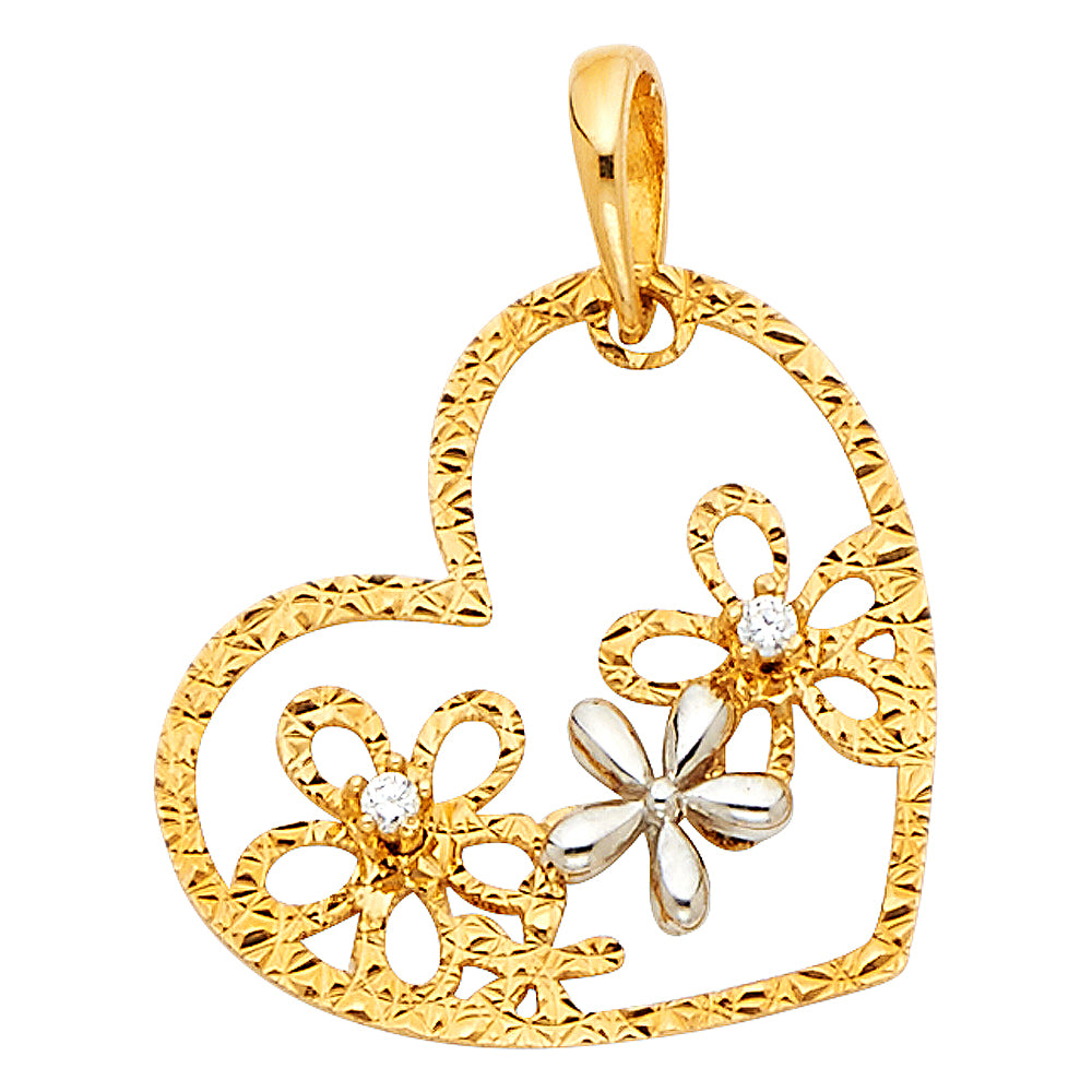 Assorted CZ Heart Pendants - 14K GOLD - PT753