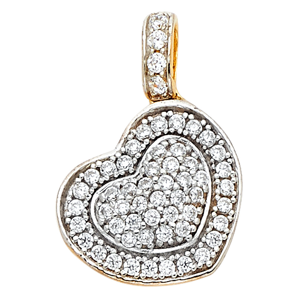 Assorted CZ Heart Pendants - 14K GOLD - PT814