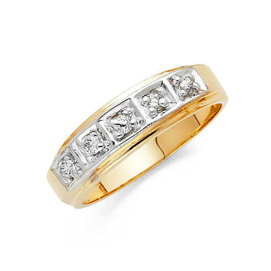 CZ Wedding Trio Sets - 14K - RG1029