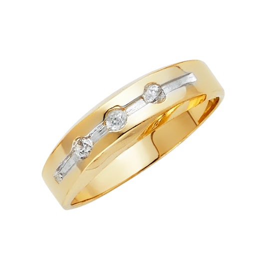 CZ Wedding Trio Sets - 14K - RG1032