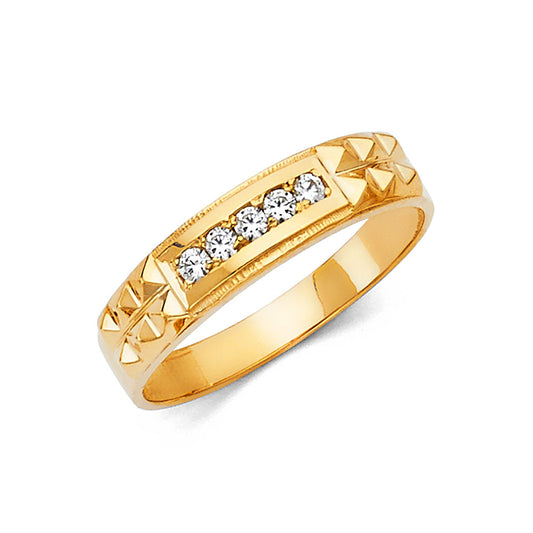 CZ Wedding Trio Sets - 14K - RG1038