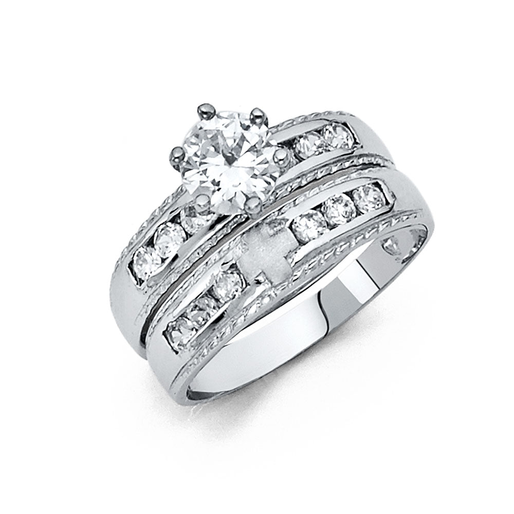 CZ Wedding Trio Sets - 14K - RG173