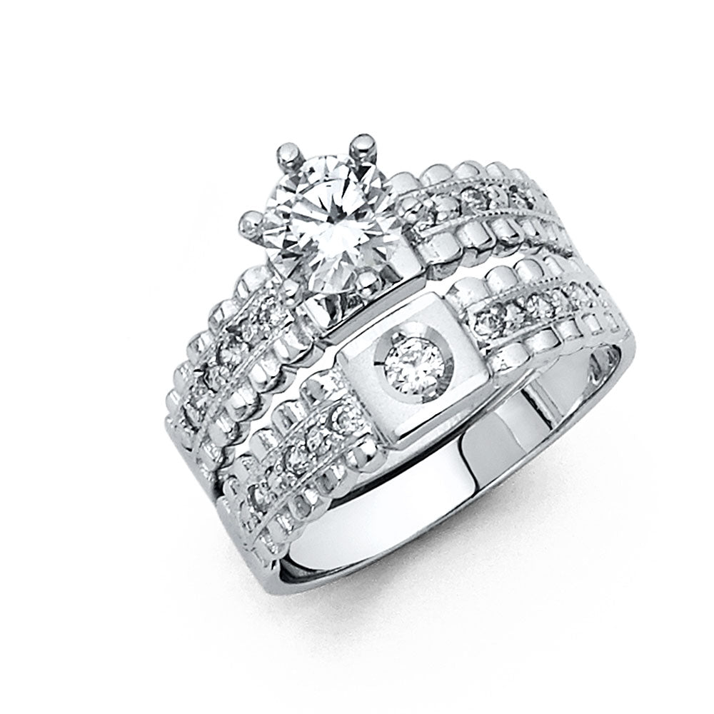 CZ Wedding Trio Sets - 14K - RG185