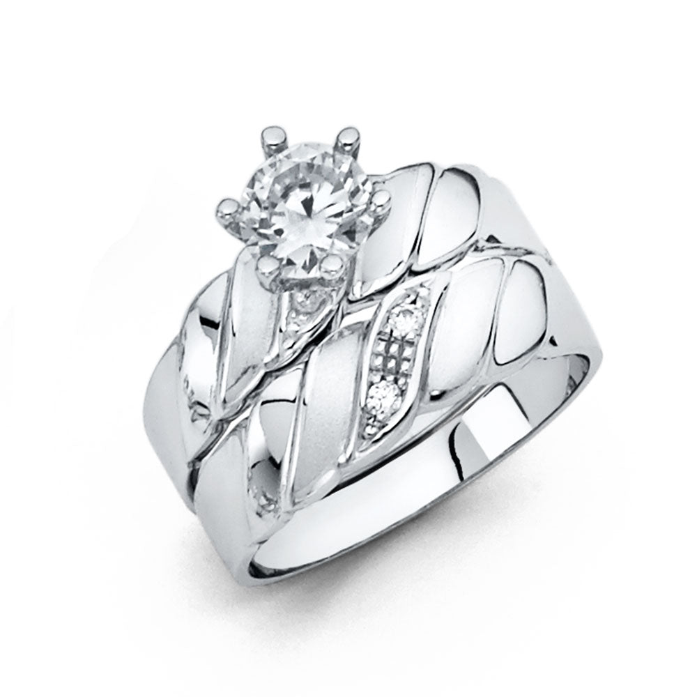CZ Wedding Trio Sets - 14K - RG197