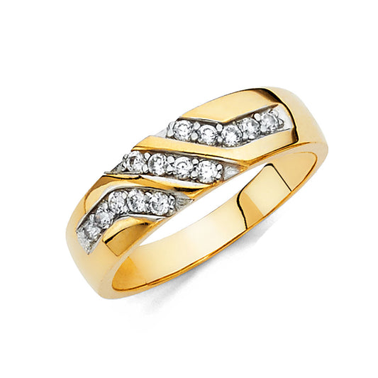 CZ Wedding Trio Sets - 14K - RG205