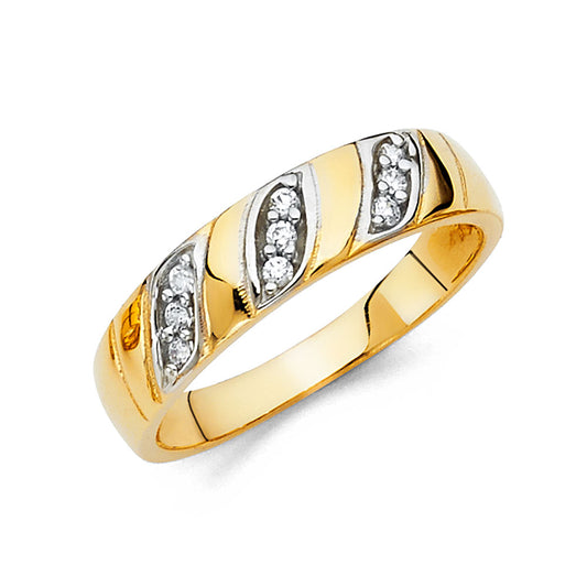 CZ Wedding Trio Sets - 14K - RG207