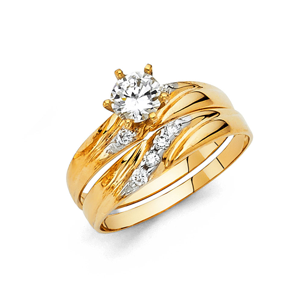 CZ Wedding Trio Sets - 14K - RG213
