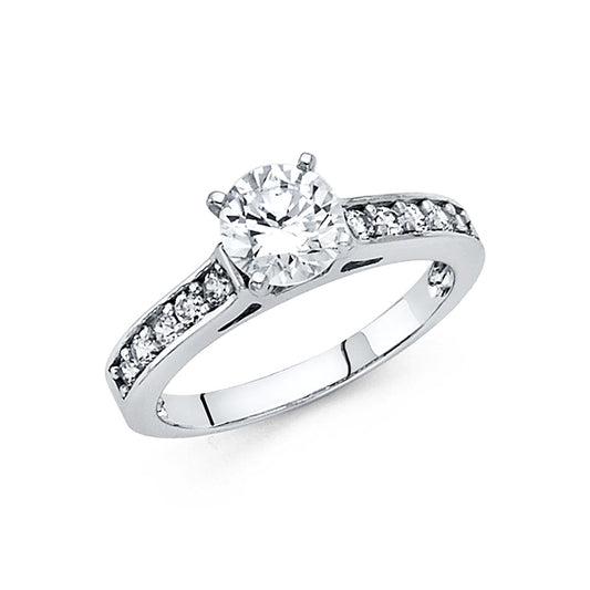 CZ Engagement Rings - 14K Gold - RG22W