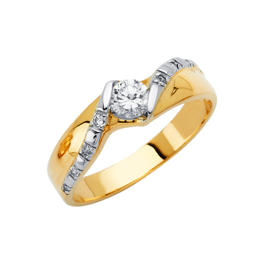 CZ Wedding Trio Sets - 14K - RG2913