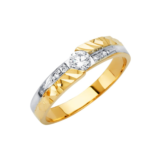 CZ Wedding Trio Sets - 14K - RG2916