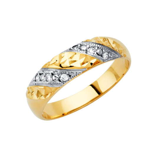 CZ Wedding Trio Sets - 14K - RG2919