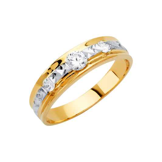 CZ Wedding Trio Sets - 14K - RG2922