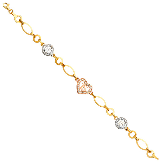 15 Años & Charm Bracelets - 14K GOLD - AB714