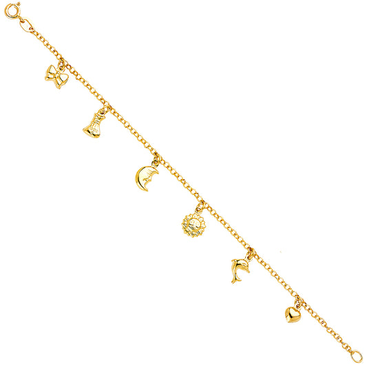 Stampato & Charm Bracelets - 14K GOLD - AB278
