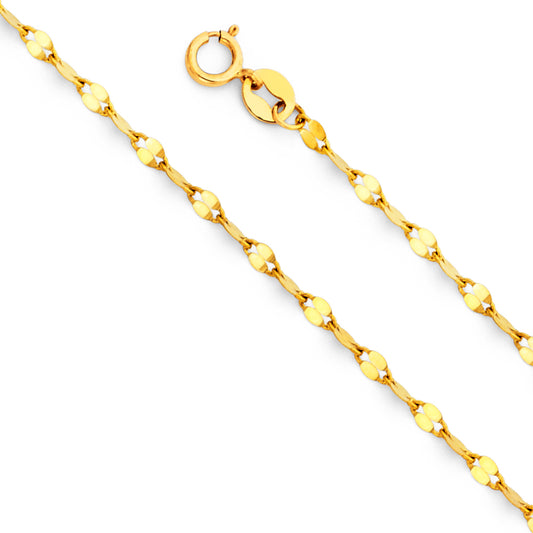 Stamped Mirror - 2.0 mm 14K GOLD - CH244