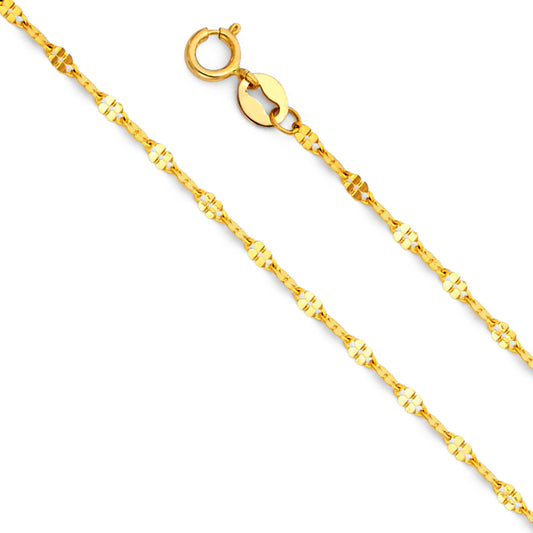 Stamped Mirror - 1.5  mm 14K GOLD - CH247