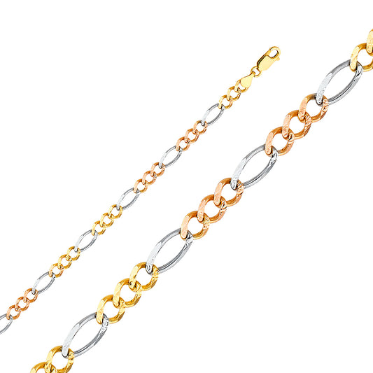 Cadena Figaro 3+1 Concave Regular 3 Color CH359
