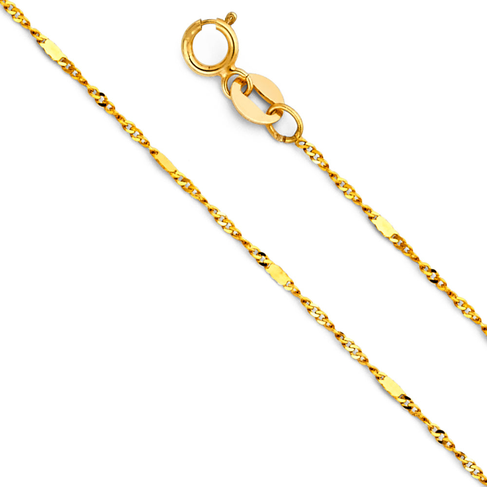 Stamped Singapore - 1.3  mm 14K GOLD - CH480