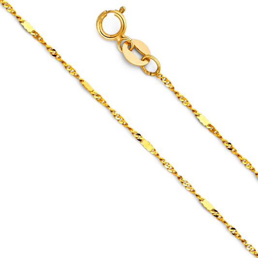 Stamped Singapore - 1.3  mm 14K GOLD - CH480