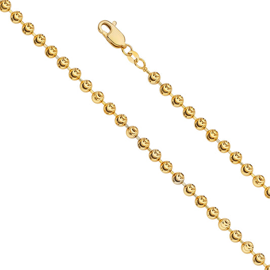 Moon-Cut Bead -4.0 mm 14K GOLD - CH549